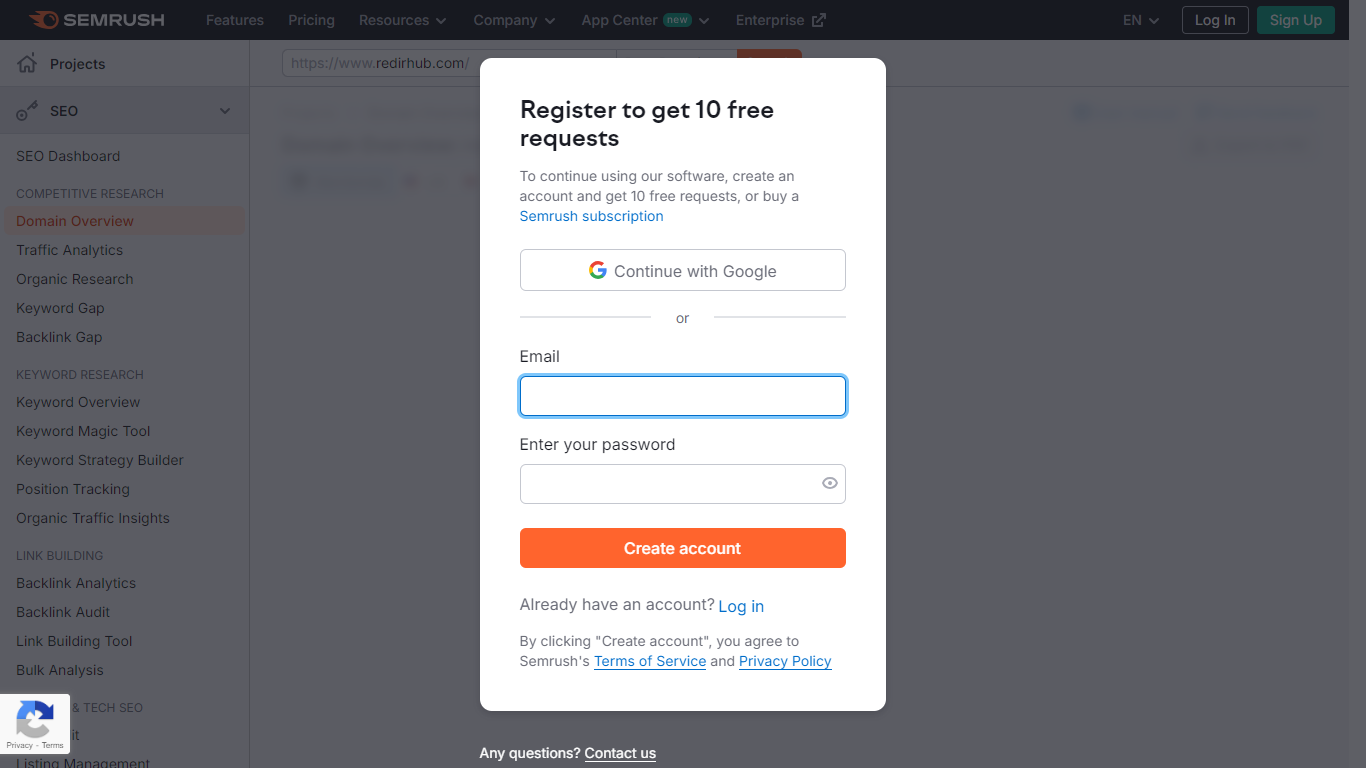 Unlocking the Potential of Intermediate Pages in Domain Redirection 6 a semrush intermediate page
